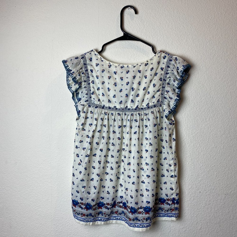 Point Sur Flutter Sleeve Peasant Top - Picture 2 of 3